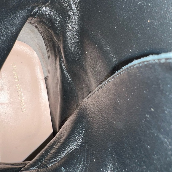 Stuart Weitzman Black Combat Boots with Pearl Accents - Picture 4 of 4